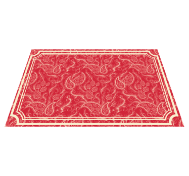 Individual de mesa paisely patrón rojo de flores - TenVinilo