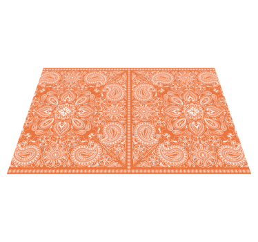 Mantel individual imitación patrón naranja intrincado - TenVinilo