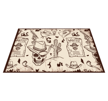 Individual original mesa temas de calavera y vaquero - TenVinilo