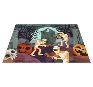 Individual mesa halloween momias emergentes cementerio - TenVinilo