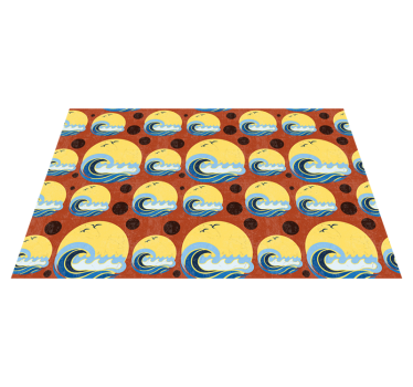 Individual mesa moderno patrón de ondas estilizadas - TenVinilo