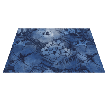 Individuales de mesa Flores de acuarela azul - TenVinilo