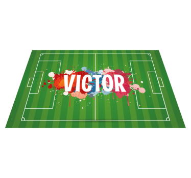 Individuales para mesa con nombre Campo de futbol con nombre - TenVinilo