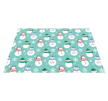 Mantel individual navideño patrón de muñeco de nieve alegre - TenVinilo