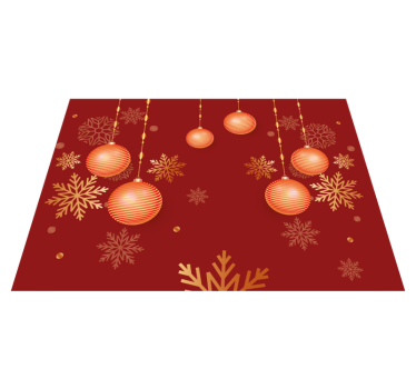 Mantel individual navideño esferas ornamentales - TenVinilo