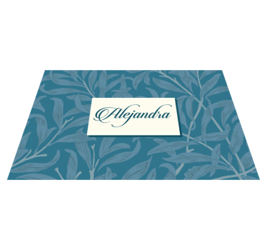 Individuales para mesa con nombre Insignia decorada con hojas - TenVinilo