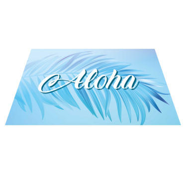 Mantel individual frases hojas de palma aloha - TenVinilo
