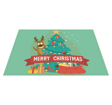Mantel individual navideño Árbol festivo alegre - TenVinilo