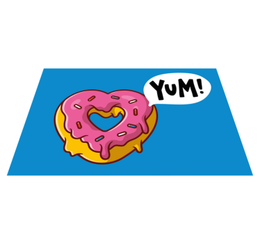 Individual mesa casa Lindo donut de amor con mensaje de amor - TenVinilo