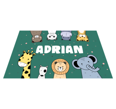 Mantel individual personalizable dibujos infantiles de animales - TenVinilo