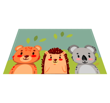 Mantel individual niños Colección de tarjetas de animales salvaje - TenVinilo