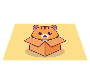Individual mesa infantil caja de gato feliz - TenVinilo