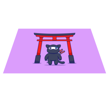 Individual original mesa personaje ninja adorable - TenVinilo