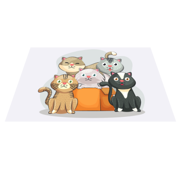 Mantel individual niños Gatos en caja - TenVinilo