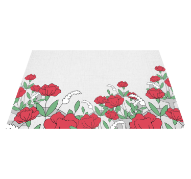 Individual original mesa patrón floral con hojas - TenVinilo