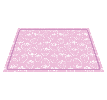 Individual mesa infantil alfombra con estampado de fresas - TenVinilo