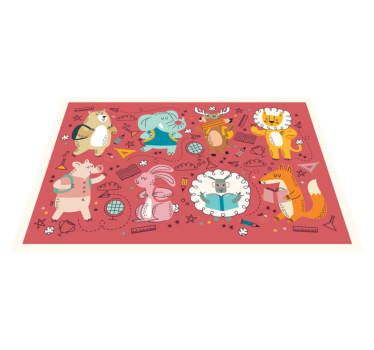 Individual mesa infantil amigos animales coloridos - TenVinilo