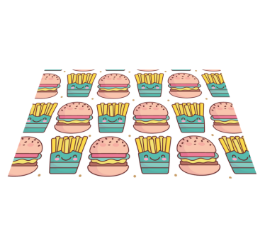 Individual mesa infantil patrón de hamburguesa feliz - TenVinilo