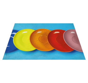Individual mesa moderno platos circulares coloridos - TenVinilo