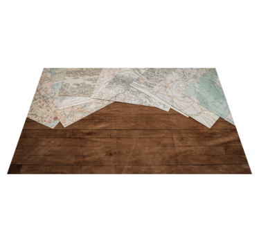 Mantel individual imitación Mapa en mesa de madera - TenVinilo