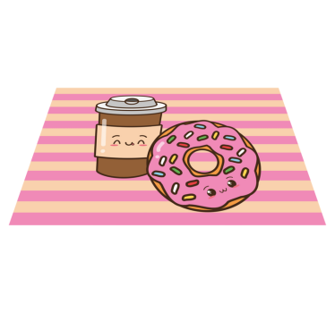 Individual mesa infantil donut de café lindo - TenVinilo
