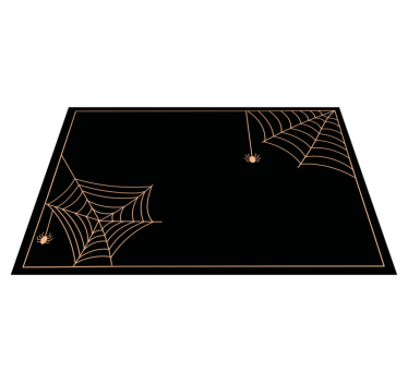 Mantel individual Halloween Telaraña clásica sobre fondo negro - TenVinilo