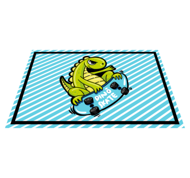 Individual mesa infantil aventura en patineta de dinosaurios - TenVinilo