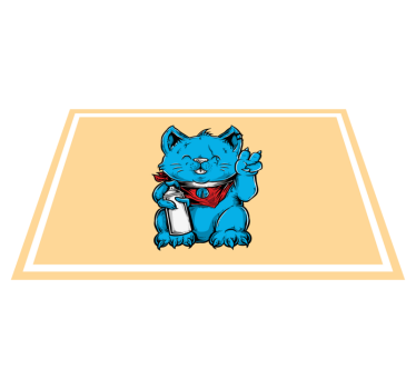 Individual mesa infantil gato azul alegre - TenVinilo