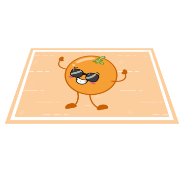 Individual mesa infantil personaje naranja feliz - TenVinilo