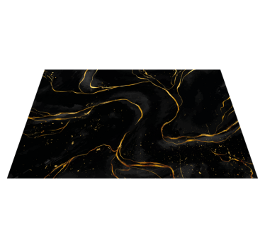Individual mesa moderno Mármol negro y dorado - TenVinilo