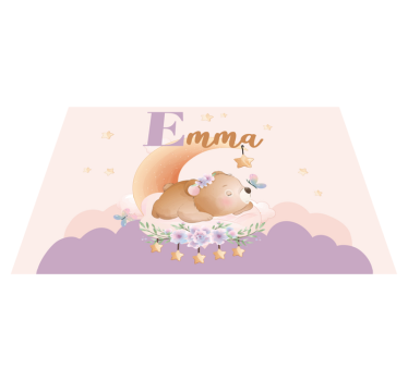 Individual mesa infantil oso durmiendo con estrellas - TenVinilo