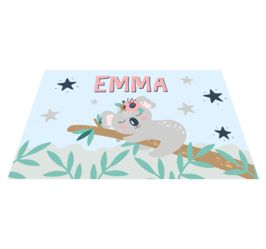 Mantel individual niños Lindo koala para niña con nombre - TenVinilo