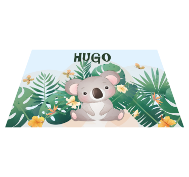 Mantel individual niños Lindo koala para niño con nombre - TenVinilo