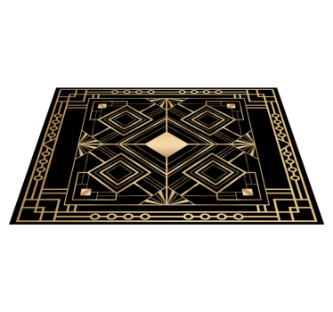 Individual de mesa elegante Arte moderno deco negro y dorado. - TenVinilo