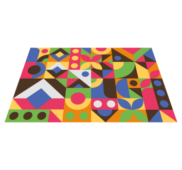 Individual mesa moderno composición geométrica viva - TenVinilo