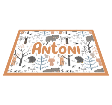 Mantel individual niños Bosque escandinavo con animales - TenVinilo