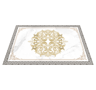 Individual mesa elegante mármol blanco barroco - TenVinilo