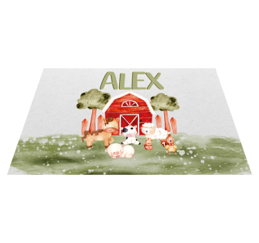 Mantel individual dibujo granja personalizable - TenVinilo