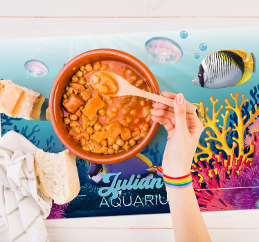 Individual de mesa acuífero de peces con nombre - TenVinilo