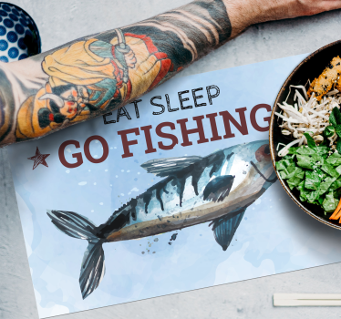 Individual de mesa frase motivos de pesca - TenVinilo