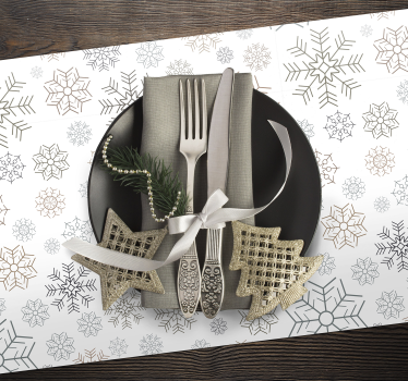 Individual de mesa navideño copos de nieve - TenVinilo