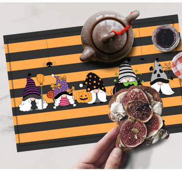 Individual mesa halloween gnomos con sombreros de halloween - TenVinilo
