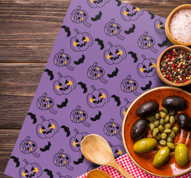 Individual mesa halloween patrones de calabazas juguetonas - TenVinilo
