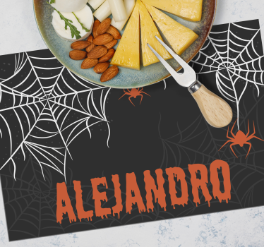 Individual mesa halloween redes de arañas espeluznantes - TenVinilo