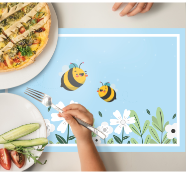 Individual mesa infantil abejas alegres volando - TenVinilo