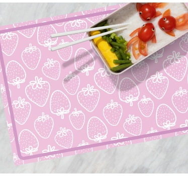 Individual mesa infantil alfombra con estampado de fresas - TenVinilo