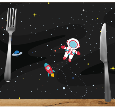 Individual mesa infantil astronauta y cohete - TenVinilo