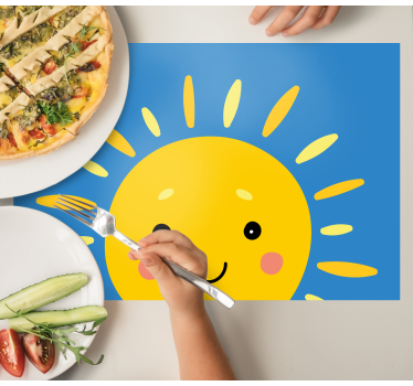 Individual mesa infantil cara de sol sonriente - TenVinilo