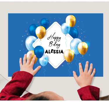 Individual mesa infantil celebración de globos de cumpleaños - TenVinilo