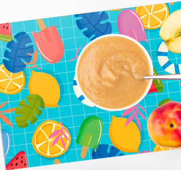 Individual mesa infantil frutas y helados - TenVinilo